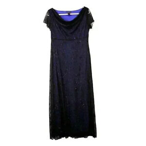 Vintage 90s Y2K Maxi Dress Size 8 Evening Formal Cowl Neck Flowy Gothic Romantic